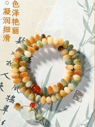 #文玩珠串 #手串 #手串搭配 #盘串 #文玩爱好者 【定风波】精挑菩提双圈手串 正品原生态敦煌飘花菩提根国风文玩
