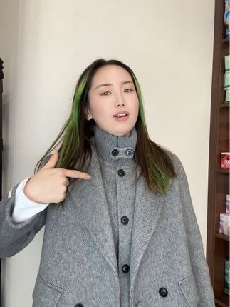 #热门 两件套毛呢大衣