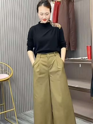 宽松阔腿裤垂坠感女夏2025新款轻薄裤子高腰显瘦慵懒风休闲西装裤#优雅气质 #简约大气 #宽松阔腿裤#高腰显瘦#慵懒风穿搭
