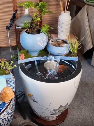 #流水摆件#瀑布流水#鱼缸造景#养鱼景观