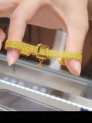 铜合金项链 日韩镶嵌可调节链条金色气质法式满钻女饰品精致原创#可调节 #手链