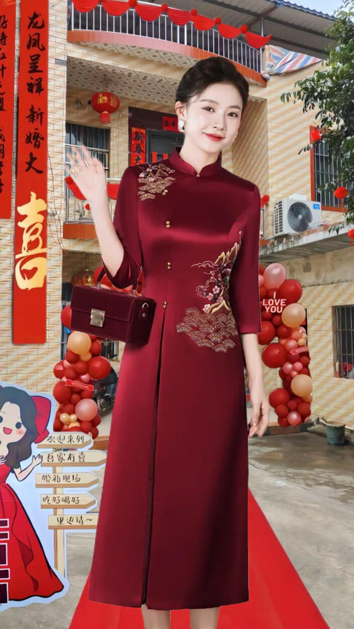 婚宴#旗袍连衣裙#敬酒服#晚礼服#高品质旗袍连衣裙