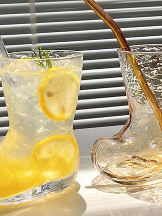 ins网红创意靴子杯玻璃水杯透明个性果汁饮料喝水杯咖啡冷饮杯子#爆款热卖中