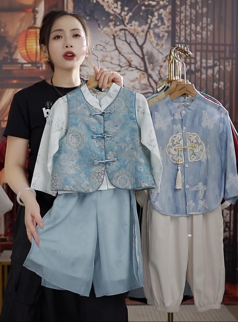 汉服男童新中式套装春秋款中国风儿童古装唐装中秋节幼儿园演出服#汉服童装#中国风童装#儿童唐装#汉服
