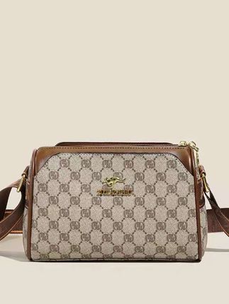 2025真皮新款轻奢时尚百搭女士经典印花单肩肩包复古棕色波士顿包#包包推荐 #百搭包包 #斜挎包 #潮流女包 #美包分享