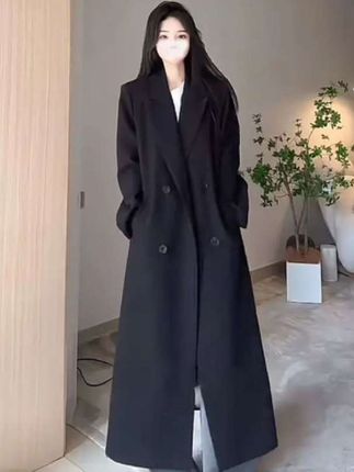 中长款女士气质高级感西装领风衣外套 #风衣外套中长款 #外套#潮流时尚 #高级感穿搭 #气质女装