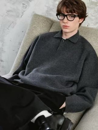 休闲套头毛衣针织衫翻领男士潮流百搭针织羊毛外套#辣妹穿搭 #女装穿搭 #中共中央党校报考条件 #针织#慵懒风穿搭