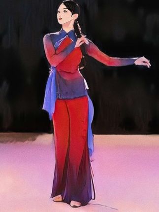 【服装】英雄赞歌舞裁缝夏辉老师原版古典舞胶州秧歌演出服扇子舞 #古典舞#扇子舞#秧歌舞#演出服#广场舞