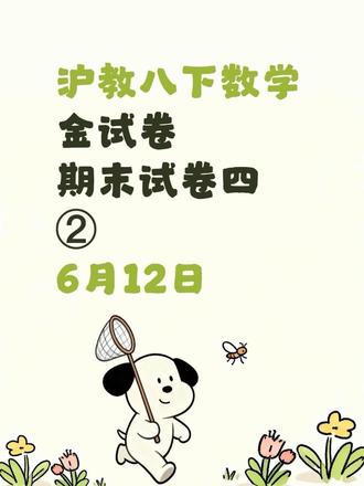 沪教八下数学金试卷期末四②6月12日