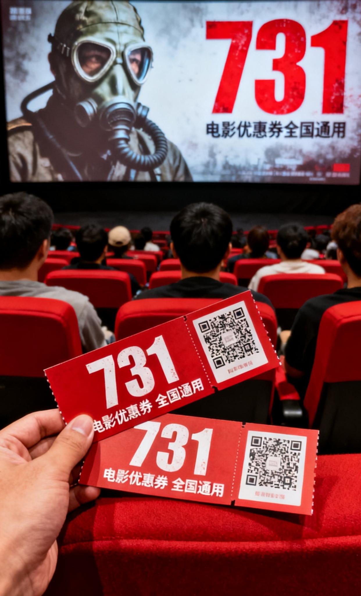 现在不会还有人在电影院花原价买票吧! 《731》9月18日全国上映#731 #勿忘历史 #一起看电影井热爱祖国 #731电影