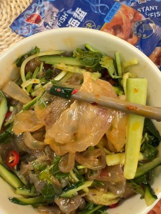 八仟藻开袋即食海蜇丝,自带调味包,爽脆美味,管理期可以吃#低脂低卡 #凉拌菜 #强烈推荐 #懒人必备 #海蜇丝
