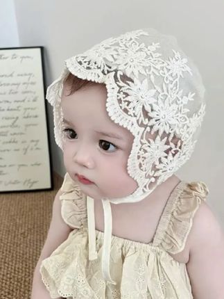 #婴儿帽子#蕾丝花边公主外出婴幼儿遮阳帽#春秋女宝宝宫廷帽