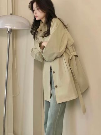 风衣外套女小个子洋气中长款秋季新爆款 #高级感穿搭 #看过来 #时尚 #早秋高智感职场穿搭 #初秋一周不重样穿搭
