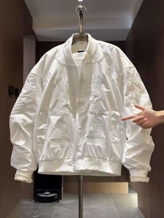 【抢回街头】 重工刺绣棒球领飞行夹克,2609帅FCC炫酷#飞行员夹克 #棒球服 #男装 #穿搭第一步 #外套