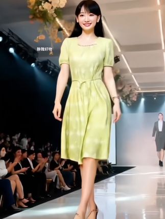 莱赛尔天丝时尚气质收腰连衣裙,2025夏季新款修身遮肉小个子裙子#优雅气质 #高端大气 #高贵优雅 #这也太好看了 时尚洋气显气质