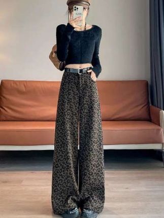 毛昵豹纹休闲裤 #时尚穿搭 #洋气减龄#简约大气 #巨量千川