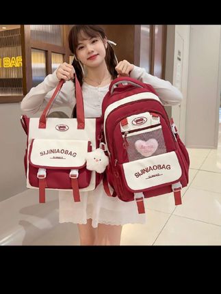 书包女韩版初中生大容量高颜值双肩包小学生清新校园减负轻便背包#韩版书包#初中生书包#高颜值书包#双肩书包#轻便书包