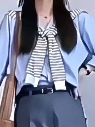#条纹披肩 #时尚穿搭 #减龄穿搭 #时尚搭配 #披肩