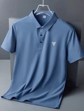雅鹿夏季冰丝速干POLO衫运动套装速干短袖T恤男透气爸爸装父亲装@DOU+小助手