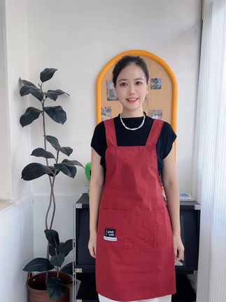 大口袋交叉带围裙透气舒适定制防泼水家用厨房不沾油围腰工作服#面料柔软舒适#谁穿谁好看#质量杠杠好#爆款推荐🔥