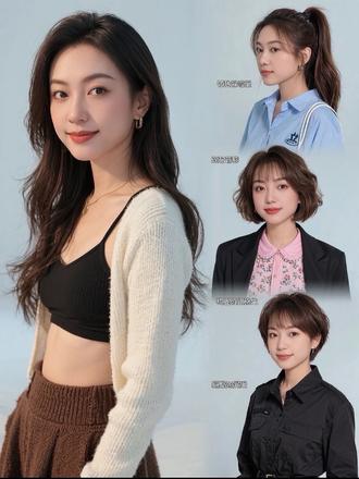 看着不是很像我呀!哪款好看,快来试试!#随变ai随便玩 #ai帮你选对发型 #万能的抖音