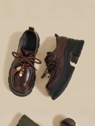 厚底松糕小皮鞋女休闲单鞋#厚底乐福鞋 #松糕女鞋 #小皮鞋女 #休闲单鞋 #好穿不累脚