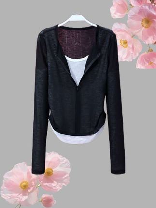 黑色假两件打底上衣#早秋穿搭三分钟出门不是梦 #早秋高智感职场穿搭 #秋冬穿搭新鲜感在线#森系少女感穿搭 #秋季微胖穿搭测评