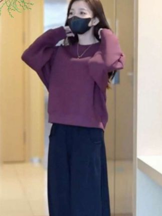#秋装搭配减龄时尚秋季新款女装套装卫衣宽松休闲时髦洋气两件套