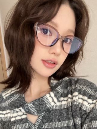 2025新款女生必入显白香槟紫猫眼防蓝光素颜眼镜还可定制度数散光配近视眼镜#眼镜#近视眼镜#防蓝光眼镜#素颜眼镜框推荐