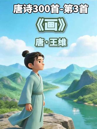 第3首|《画》❤️唐代诗人王维的《画》,以诗写画,道出了画中景物的奇妙——山有色而水无声,花常开而鸟不惊。让孩子在歌声中感受“诗中有画”的意境。
#唐诗三百首 #幼儿启蒙 #古诗唱读 #画 #王维