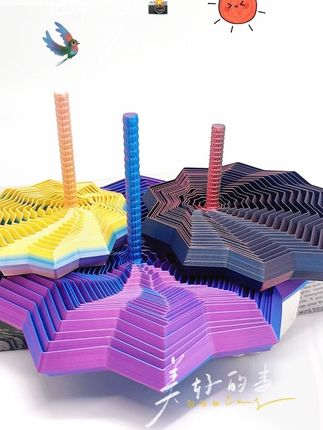 强迫症友好玩具3D打印视错觉折叠儿童益智玩具多边形萝卜塔解压螺旋立体设计玩具 #萝卜塔解压神器 #螺旋立体玩具 #玩具 #桌面解压玩具#强迫症看了很享受
