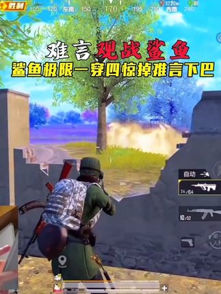 难言观战鲨鱼决赛圈极限一穿四#和平精英 #和平精英创乐激战#创就完事乐#和平精英创乐园教学