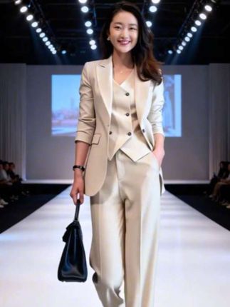 #时尚气质穿搭 #新款分享 女士秋冬季气场职业装套装,女士时尚通勤穿搭套装,女士时尚收腰显瘦马甲西装套装,女士时尚气质长裤两件套套装