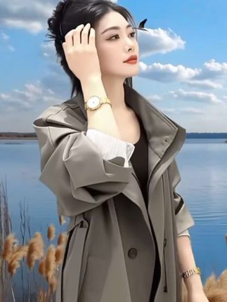 春秋中长款风衣外套女装大衣 #优雅气质 #减龄气质 #日常搭配 #时尚搭配 #风衣穿搭