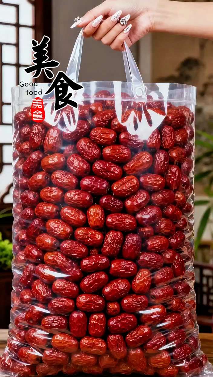 新疆去核红枣!这才是大自然给的甜蜜暴击~广袤的新疆土地,靠着充足光照和巨大昼夜温差,养出了这颗颗绝绝子的红枣!每一颗都饱满圆润,表皮光滑得发亮,色泽红亮超诱人。精心去核设计太贴心,既保住了红枣的完整形态,吃起来又超方便!直接吃,醇厚甘甜在舌尖炸开;煮粥煲汤,又能给美食添上一份天然香甜,不管怎么吃都超绝!新疆去核红枣,既是自然馈赠的美味,也是日常烹饪的宝藏之选~#去核红枣 #无核红枣 #红枣 #软糯香甜 #超便宜超划算