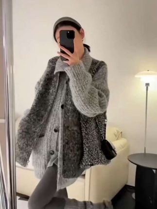 毛衣外套#慵懒风穿搭 #今天穿什么 #外套穿搭 #看过来 #温柔穿搭