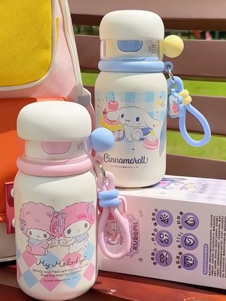 保温杯女生带盖双饮水壶学生上学专用吸管杯316不锈钢水杯
