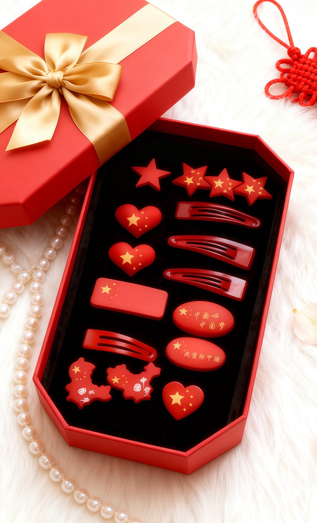 送给女儿的国庆红色发饰,氛围感直接拉满❤️ #国庆假期被安排明白了 #红色发饰夹 #国庆穿搭推荐 #女童发饰发圈 #祖国万岁