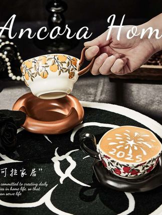 耐热防烫挂耳复古咖啡杯碟高颜值复古杯# 耐热防烫挂耳复古咖啡杯碟高颜值复古杯