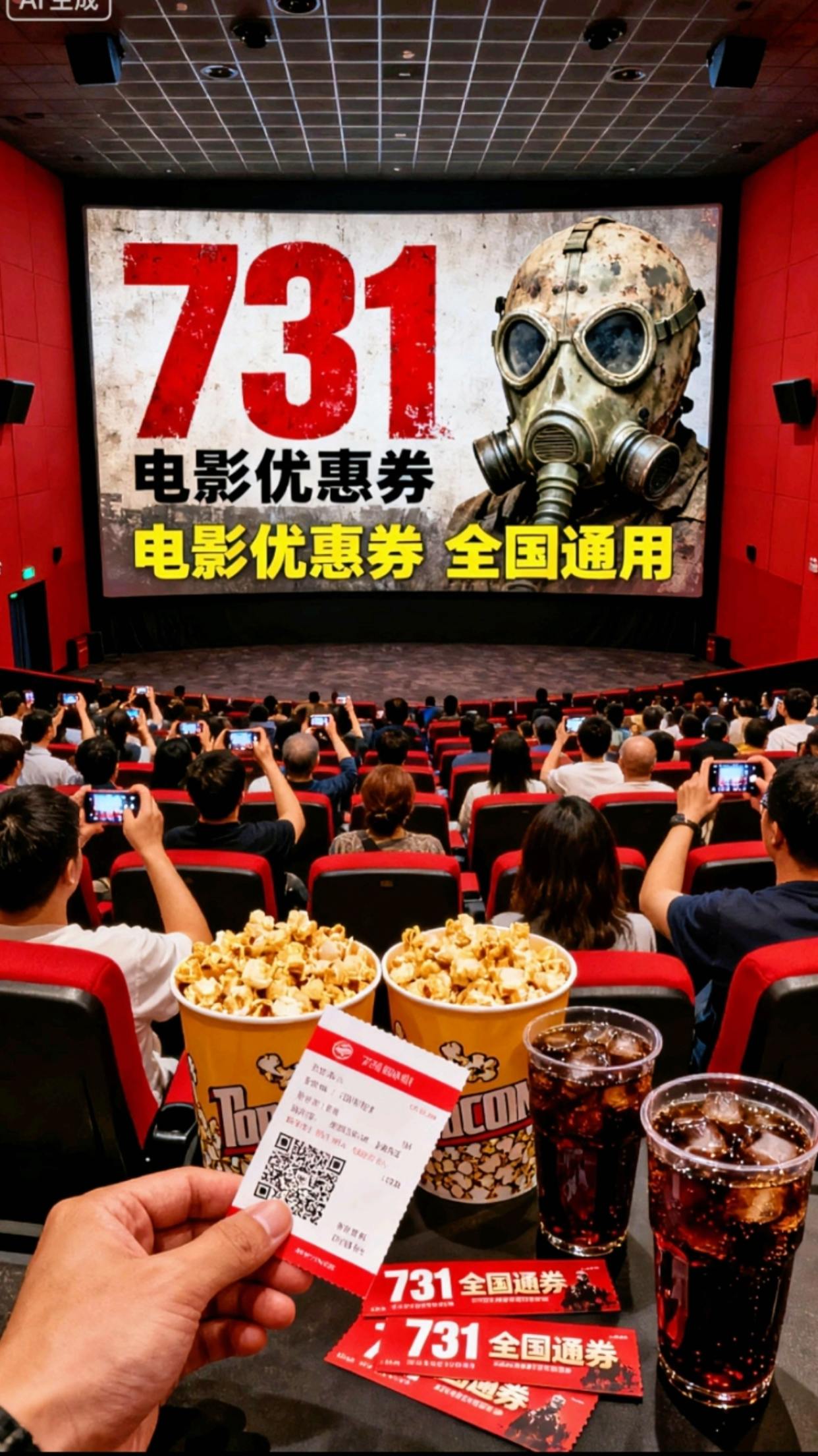 《731》电影优惠券,全国通用。如果信仰有颜色,那一定是中国红!!! 铭记历史缅怀先烈,勿忘国耻吾辈当自强!!! #电影 #世界和平 #731电影 #电影731将在全球多地上映 #电影731将上映5个版本 @抖加🔥上热门🔥dou+🔥热点宝