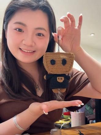 刚学会的小技巧!以后不用钩针也可以钩东西啦😆#毛绒配件工具人 #织女 #薛之谦 #钩织 #魔法