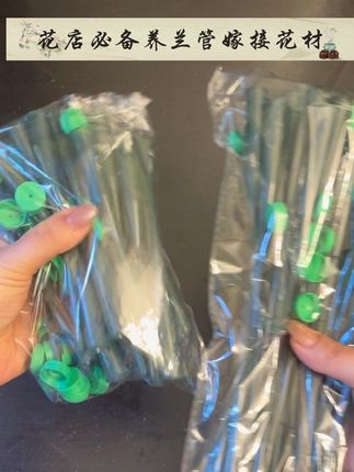 有了这个养兰管可以嫁接更多的花材,#强烈推荐 #保水管 #养兰管 #嫁接 #花店日常