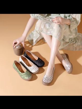 2025春夏新款真皮牛皮透气轻底软底防滑妈妈鞋平底女鞋凉鞋85551#凉鞋 #夏季穿搭 #真皮女鞋 #好鞋推荐 #软底软面穿上超舒服