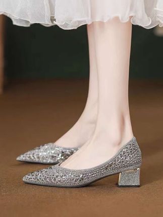 2025新款粗跟尖头舒适软底夏季通勤单鞋女鞋浅口百搭气质#鞋子推荐 #女鞋推荐 #女鞋 #美鞋推荐 #气质穿搭