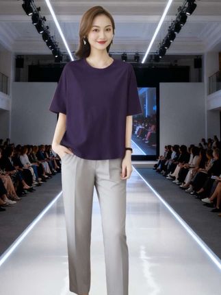 宽松上衣显瘦大码打底衫潮重磅新款纯棉短袖大版t恤女中长款 #上衣穿搭 #休闲减龄穿搭 #穿出高级感 #T恤 #女装