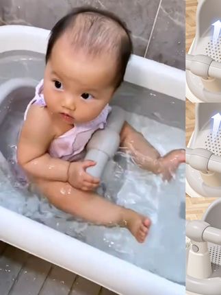 iuu宝宝洗澡神器可托架婴儿洗澡座椅新生儿童浴盆支架防滑浴凳