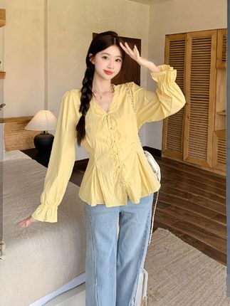 2025年秋季新款大码女装胖mm法式蕾丝拼接长袖衬衫女显瘦上衣8287#慵懒风穿搭 #韩系穿搭 #小个子显高显瘦穿搭 #胖瘦都能穿 #胖mm穿搭
