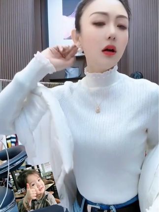 小香风半高领长袖内搭打底衫女装珍珠毛衣2025秋冬蕾丝针织A9271#谁穿谁好看 #上衣穿搭 #百搭上衣 #时尚搭配 #内搭外穿都好看