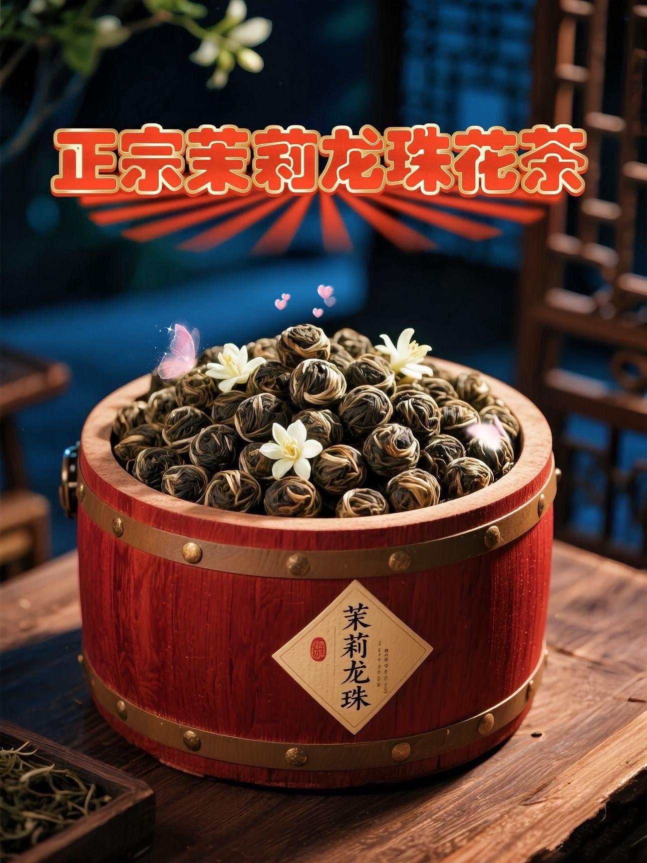 这个茉莉龙珠茶宛如一颗璀璨而独特的星辰,它将清新的茉莉与鲜嫩的茶芽精妙融合,每一颗圆润紧实,毫毛隐现,当热水轻触的瞬间,茶香与茉莉香相互交织,如灵动的乐章奏响。茶汤澄澈明亮,金黄中透着一抹温润的绿意。#茶叶 #茉莉龙珠