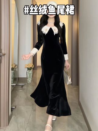 画报夫人家适合日常的一条复古鱼尾裙#新中式穿搭 #鱼尾裙 #复古穿搭 #新中式国风 #国风古韵
